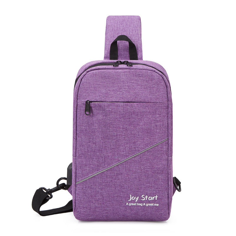 Foreign trade men's breast bag outdoor leisure shoulder bag cycling satchel going out USB charging commuter messenger bag wholesale