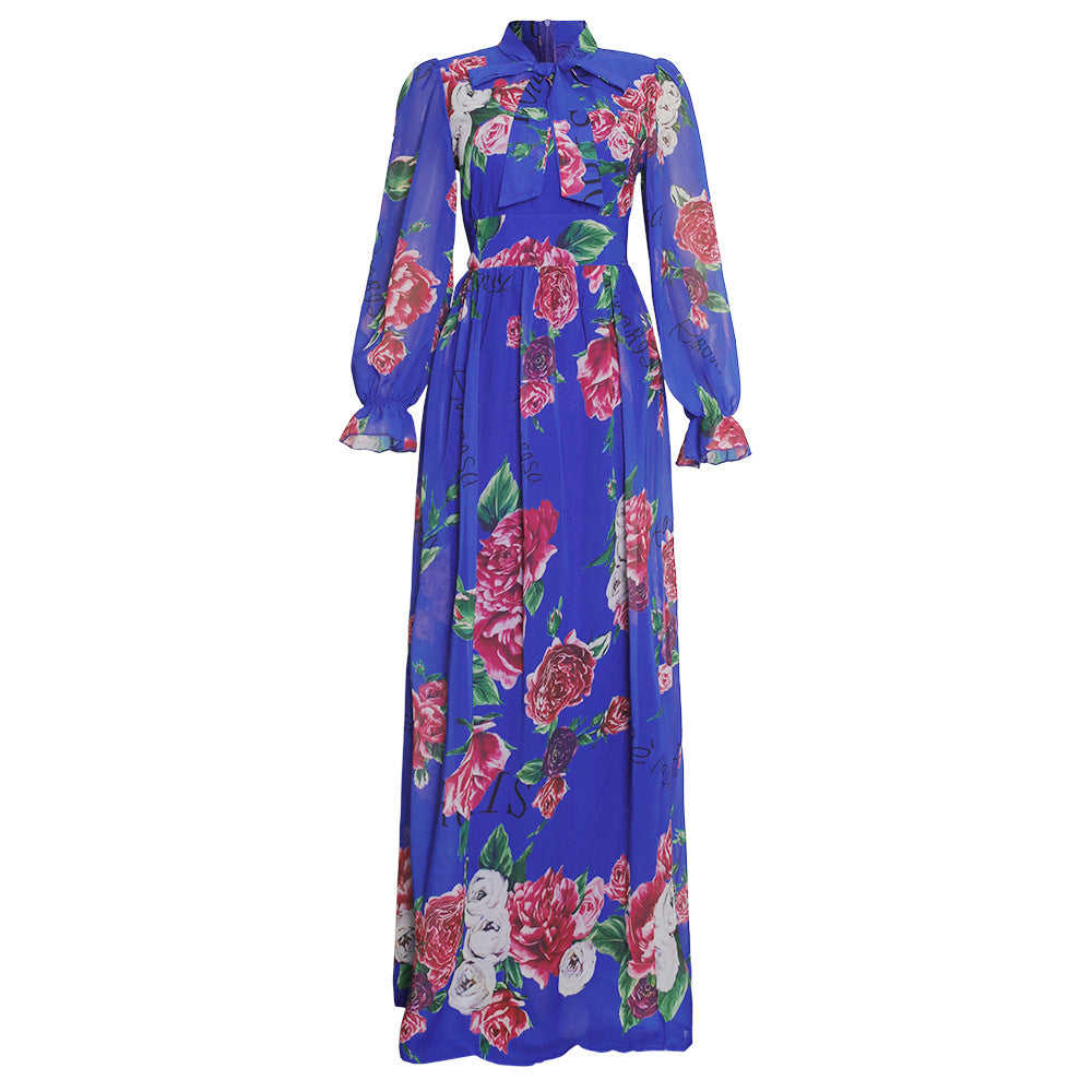 Aliexpress  beach seaside cross-border supply african clothing women's plus size chiffon printed dress