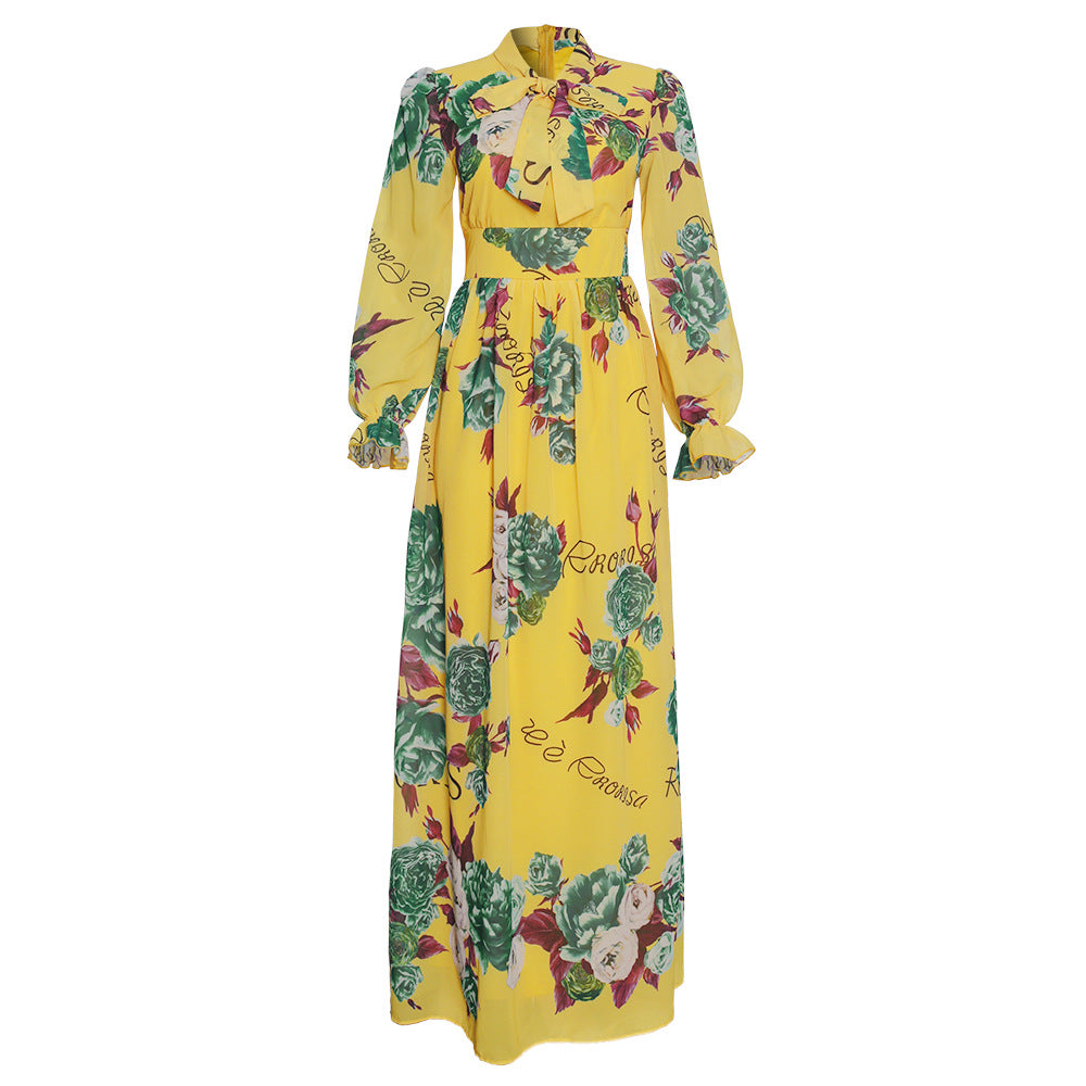 Aliexpress  beach seaside cross-border supply african clothing women's plus size chiffon printed dress