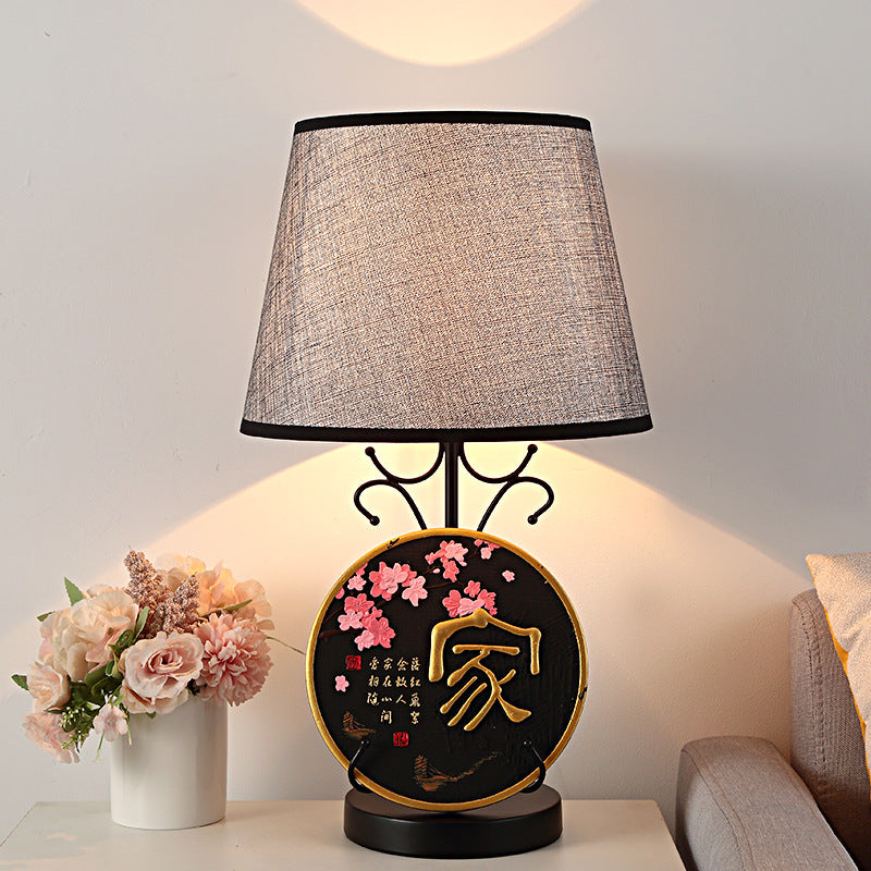 Creative New Chinese Decorative Desk Lamp Bedroom Bedside Living Room Lighting Activated Carbon Carving Air Purification Home Ornament