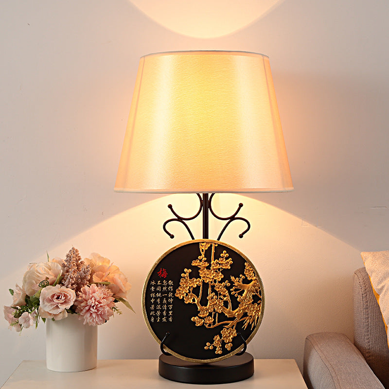 Creative New Chinese Decorative Desk Lamp Bedroom Bedside Living Room Lighting Activated Carbon Carving Air Purification Home Ornament