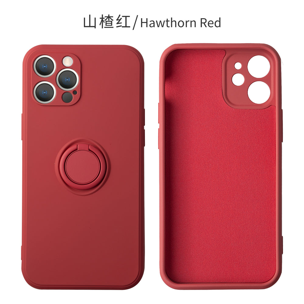 Suitable for iphone17 mobile phone case apple 15 liquid silicone creative stand ring 16 fine hole all-inclusive protective cover