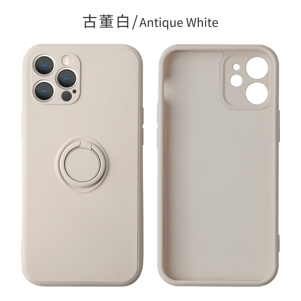 Suitable for iphone17 mobile phone case apple 15 liquid silicone creative stand ring 16 fine hole all-inclusive protective cover