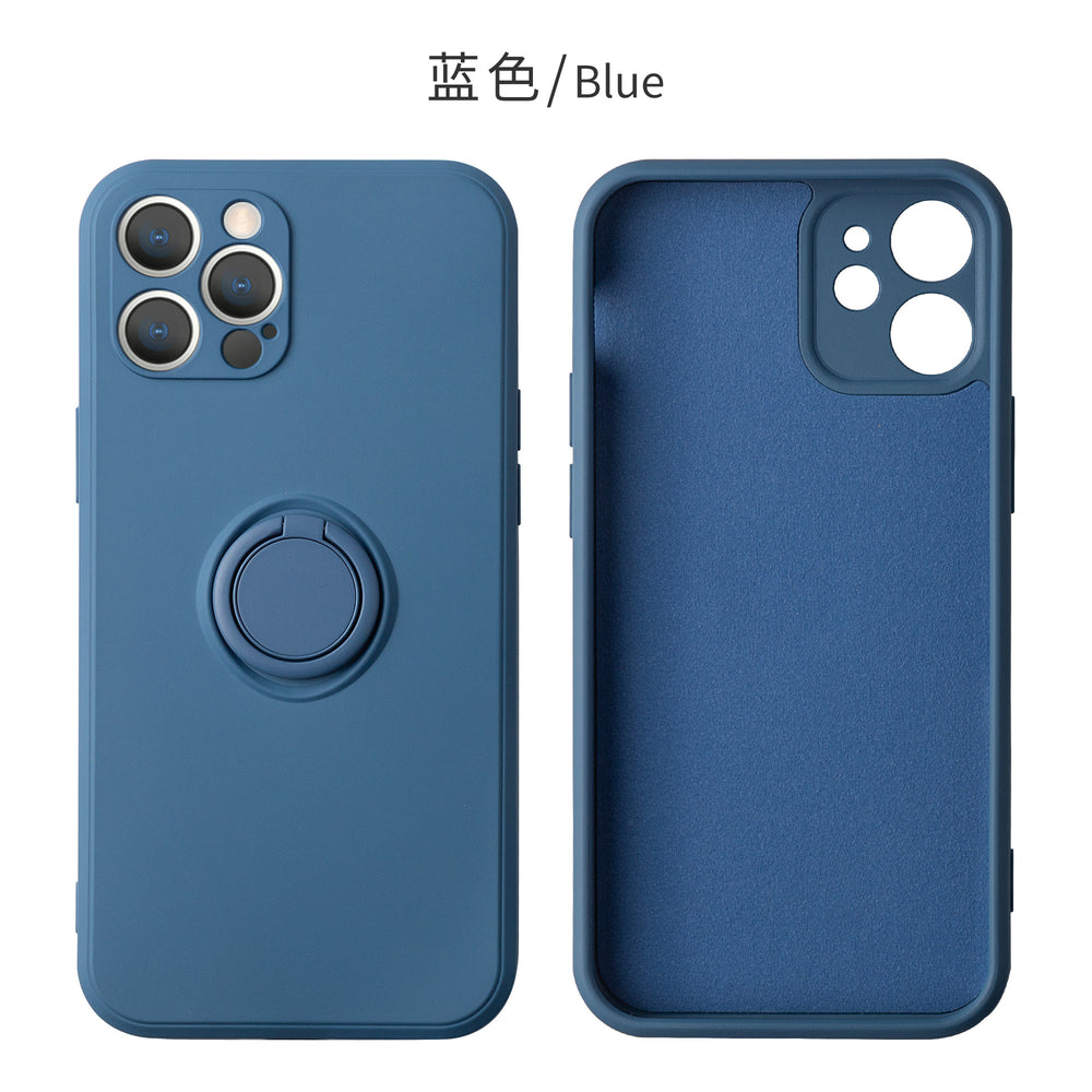 Suitable for iphone17 mobile phone case apple 15 liquid silicone creative stand ring 16 fine hole all-inclusive protective cover