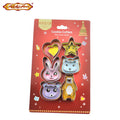 New stainless steel animal 12-piece set: bear, rabbit, cat-shaped cookie cutters & stamps - diy baking tools - in stock