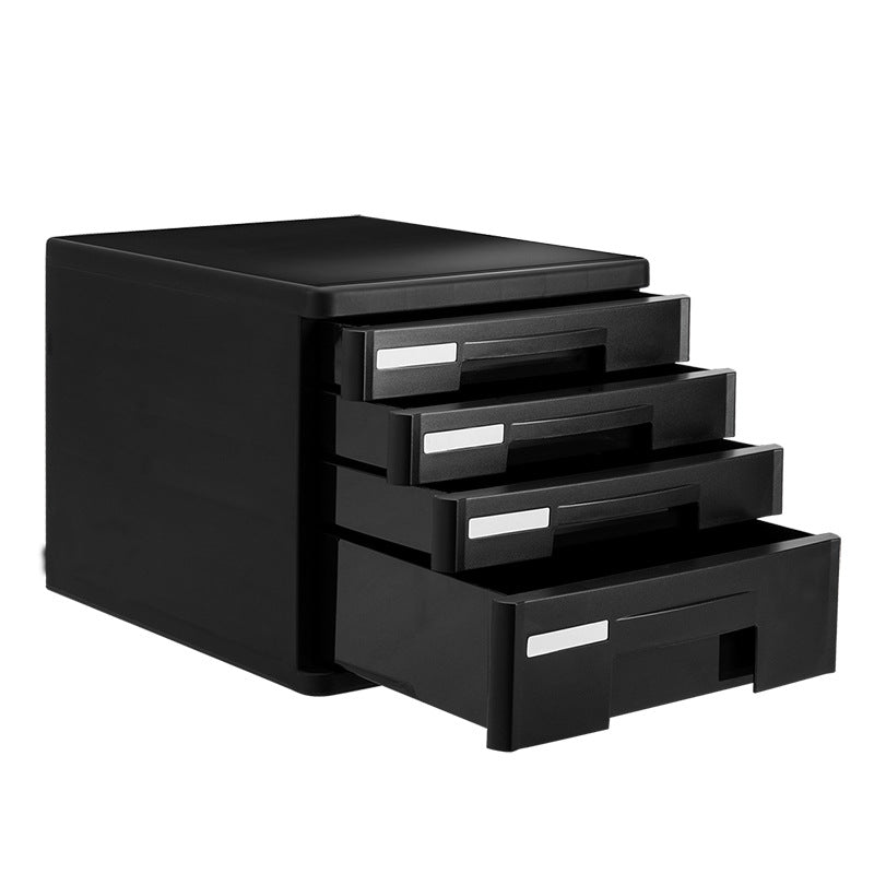Deli 9772 desktop plastic drawer cabinet file cabinet data storage box cabinet four-layer stationery box office supplies
