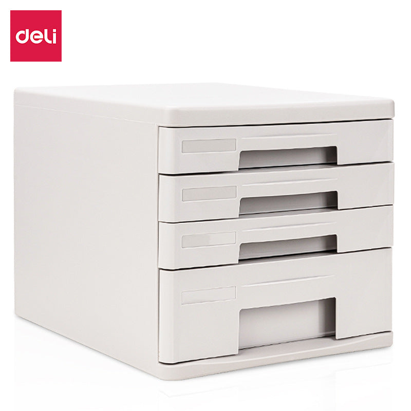 Deli 9772 desktop plastic drawer cabinet file cabinet data storage box cabinet four-layer stationery box office supplies
