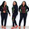Clearance sale: factory direct sequin long sleeve jacket & slim fit pencil pants set - sporty & stylish