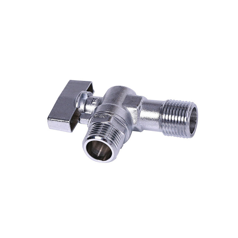 4 points all-copper ball core large flow angle valve 304 stainless steel gas water heater wall-hung furnace triangle valve hot and cold water