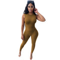 X3897 cross-border new arrival: , ,  fashion european and american casual women's knitted sleeveless jumpsuit