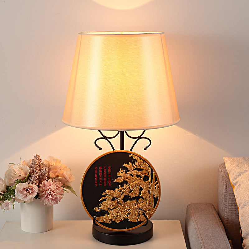 Creative New Chinese Decorative Desk Lamp Bedroom Bedside Living Room Lighting Activated Carbon Carving Air Purification Home Ornament