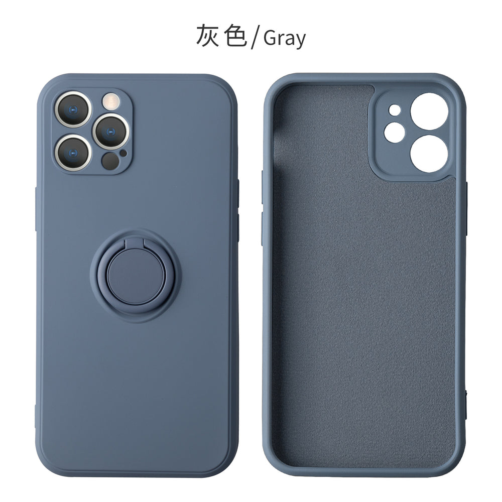 Suitable for iphone17 mobile phone case apple 15 liquid silicone creative stand ring 16 fine hole all-inclusive protective cover