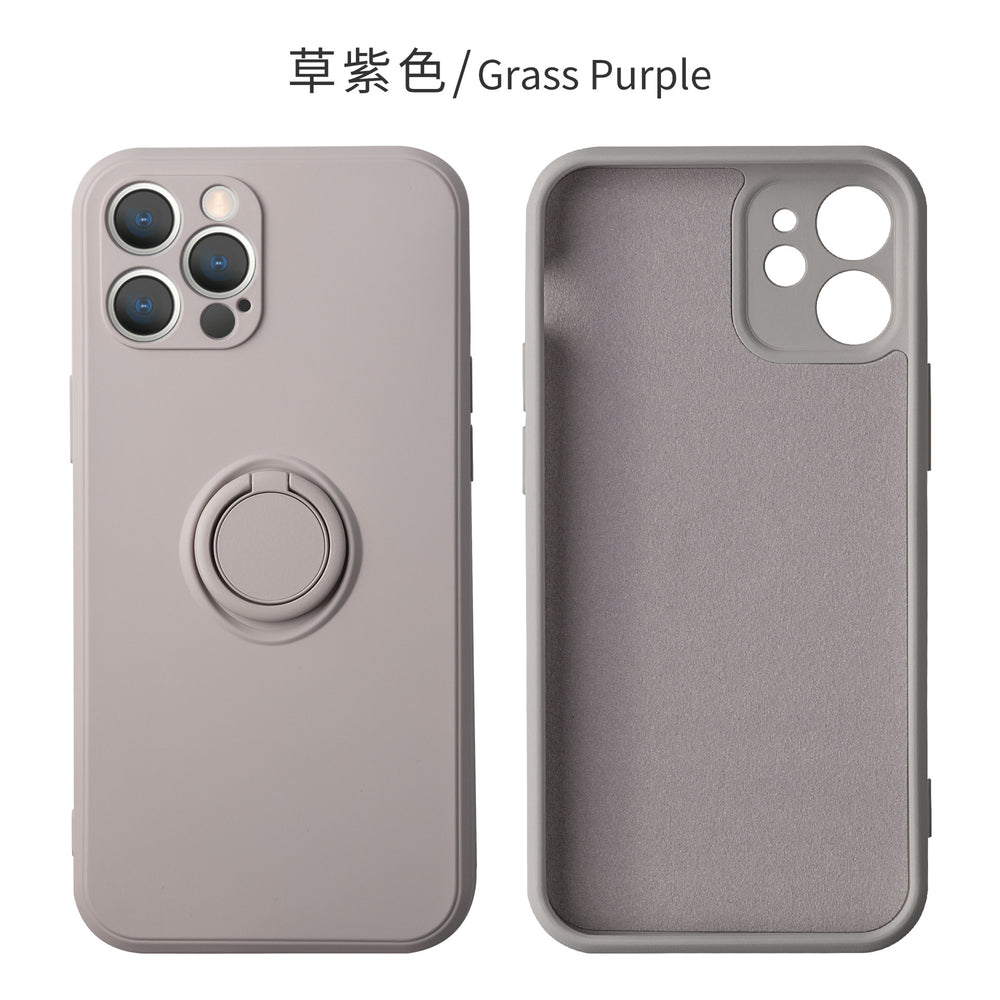 Suitable for iphone17 mobile phone case apple 15 liquid silicone creative stand ring 16 fine hole all-inclusive protective cover