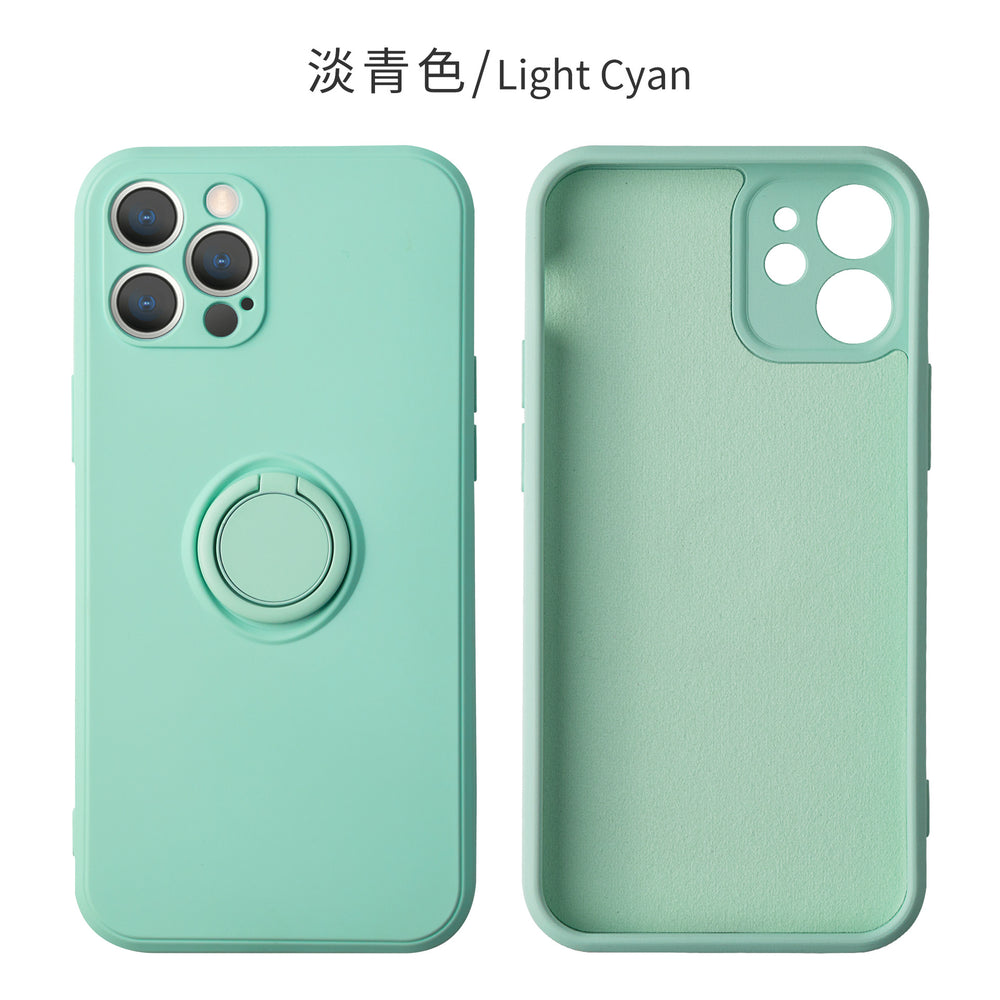 Suitable for iphone17 mobile phone case apple 15 liquid silicone creative stand ring 16 fine hole all-inclusive protective cover