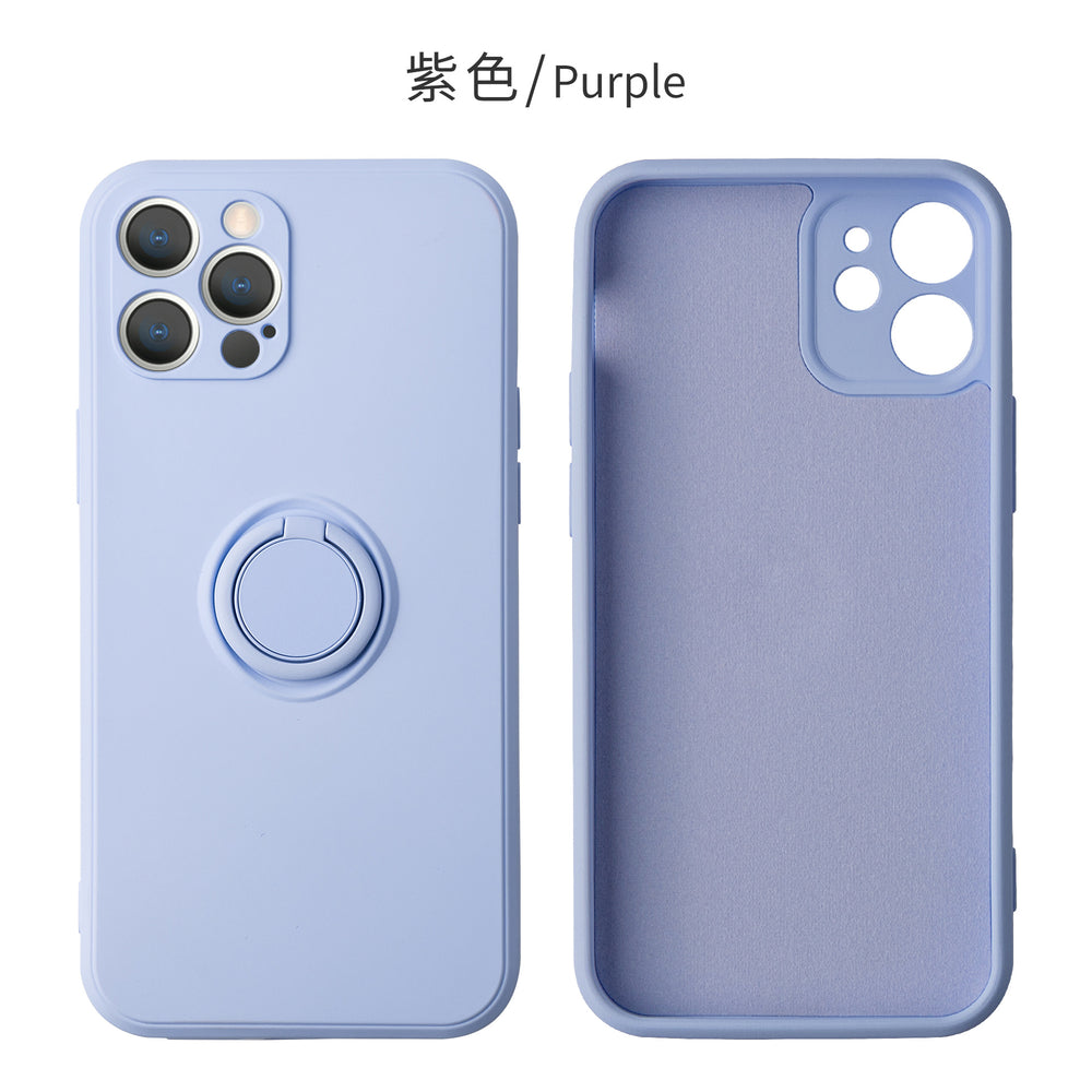 Suitable for iphone17 mobile phone case apple 15 liquid silicone creative stand ring 16 fine hole all-inclusive protective cover