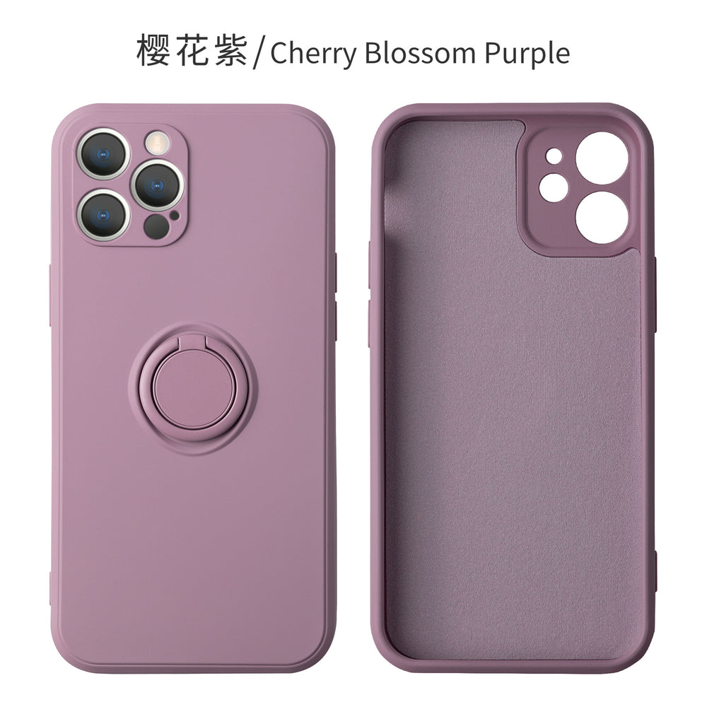 Suitable for iphone17 mobile phone case apple 15 liquid silicone creative stand ring 16 fine hole all-inclusive protective cover