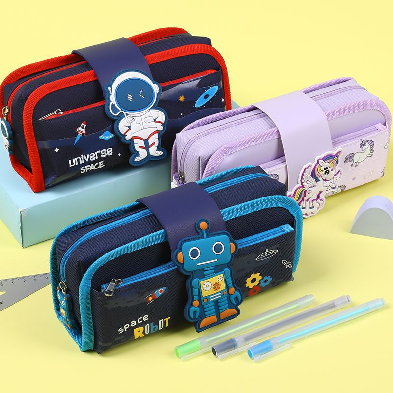 Pencil bag custom upgrade removable pencil bag cartoon pencil bag multi-layer Oxford cloth primary and secondary school students stationery box wholesale