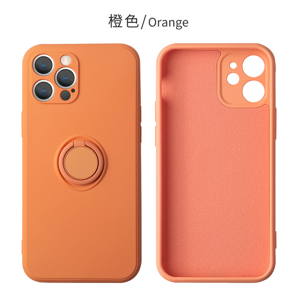 Suitable for iphone17 mobile phone case apple 15 liquid silicone creative stand ring 16 fine hole all-inclusive protective cover