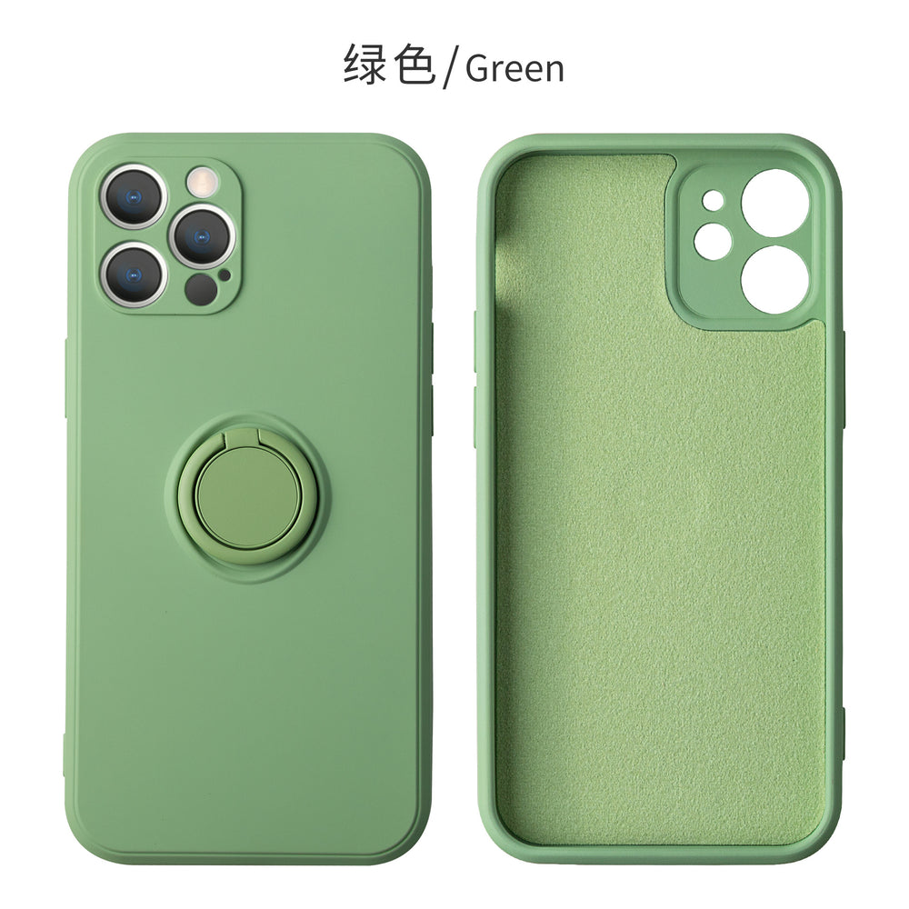 Suitable for iphone17 mobile phone case apple 15 liquid silicone creative stand ring 16 fine hole all-inclusive protective cover