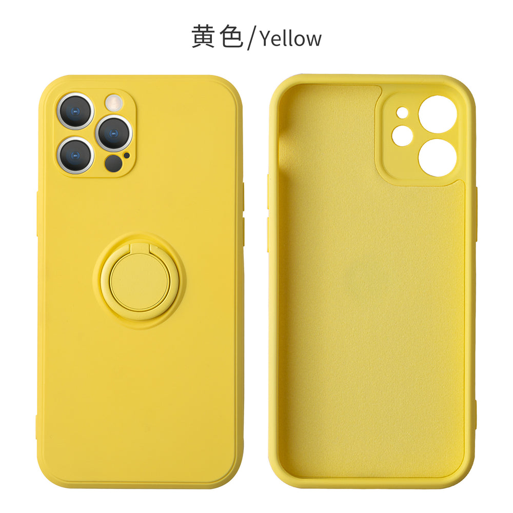 Suitable for iphone17 mobile phone case apple 15 liquid silicone creative stand ring 16 fine hole all-inclusive protective cover
