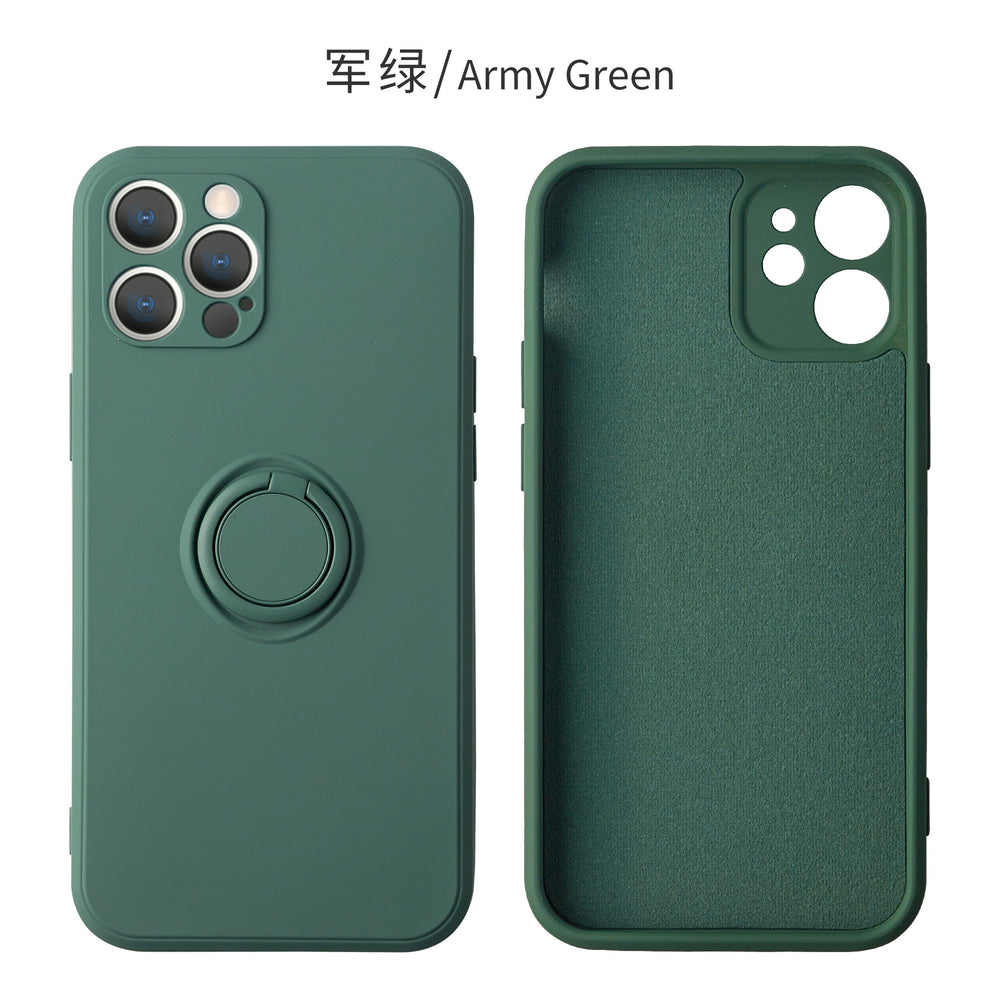 Suitable for iphone17 mobile phone case apple 15 liquid silicone creative stand ring 16 fine hole all-inclusive protective cover