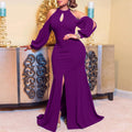 European and american export women's evening gown party dress  high waist halter neck off-shoulder sexy african maxi dress