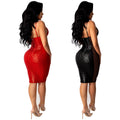 X3899 autumn/winter new european and american women's nightclub sexy spaghetti strap dress -   sequin lace