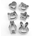 New stainless steel animal 12-piece set: bear, rabbit, cat-shaped cookie cutters & stamps - diy baking tools - in stock
