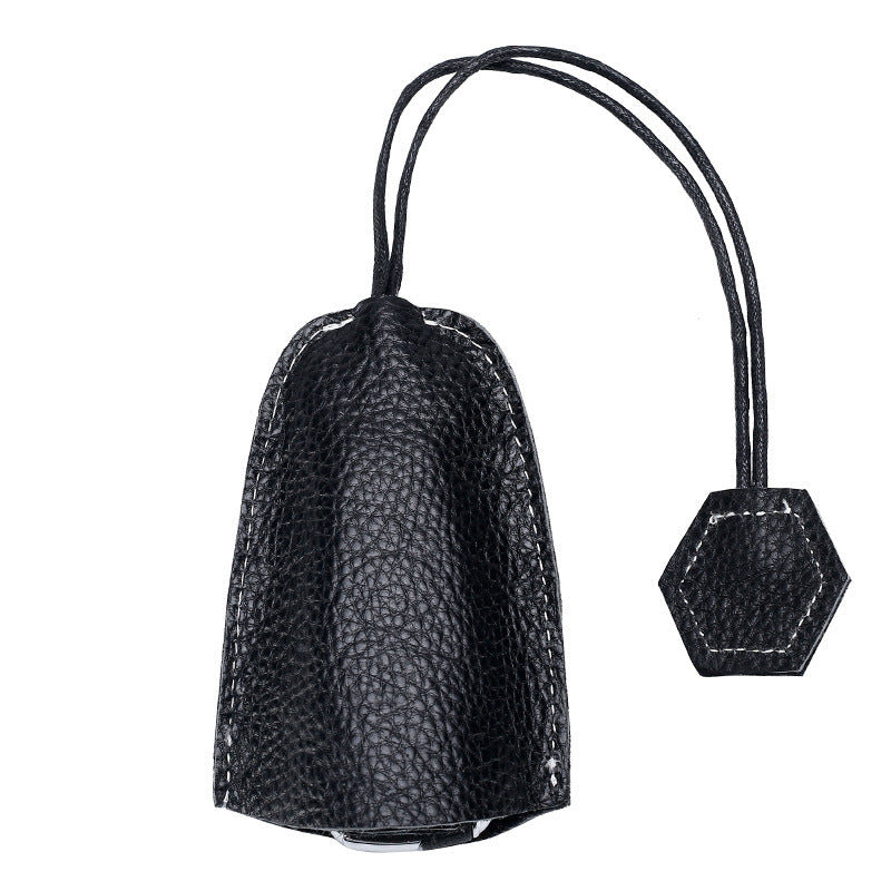 Personalized and creative simple cowhide pull-out key bag Mercedes-Benz car key bag pull rope key storage bag wholesale