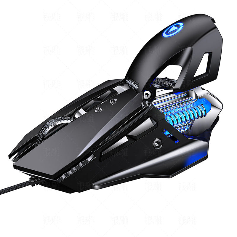 Silver carved g10 e-sports mechanical wired gaming mouse macro programming optical computer accessories wholesale yan she who's mud