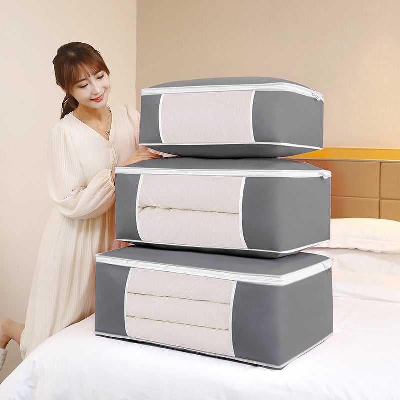 Quilt storage bag Thickened non-woven moving packing bag Fabric household clothes dust bag Finishing bag