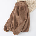 fall/winter new solid color zip-up long sleeve stand collar outdoor korean style girls' fleece-lined jacket - direct from the manufacturer