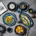 Japanese retro kiln transformation suit special-shaped ceramic plate tableware bowl and plate combination one-person food suit tableware wholesale