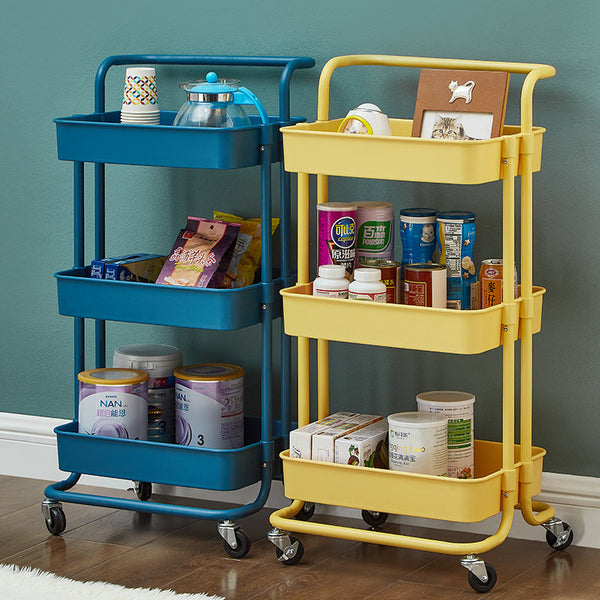 Home Products Kitchen Living Room Bathroom Baby Products Mobile Pulley Multi-purpose Anti-rust Storage Cart Shelf