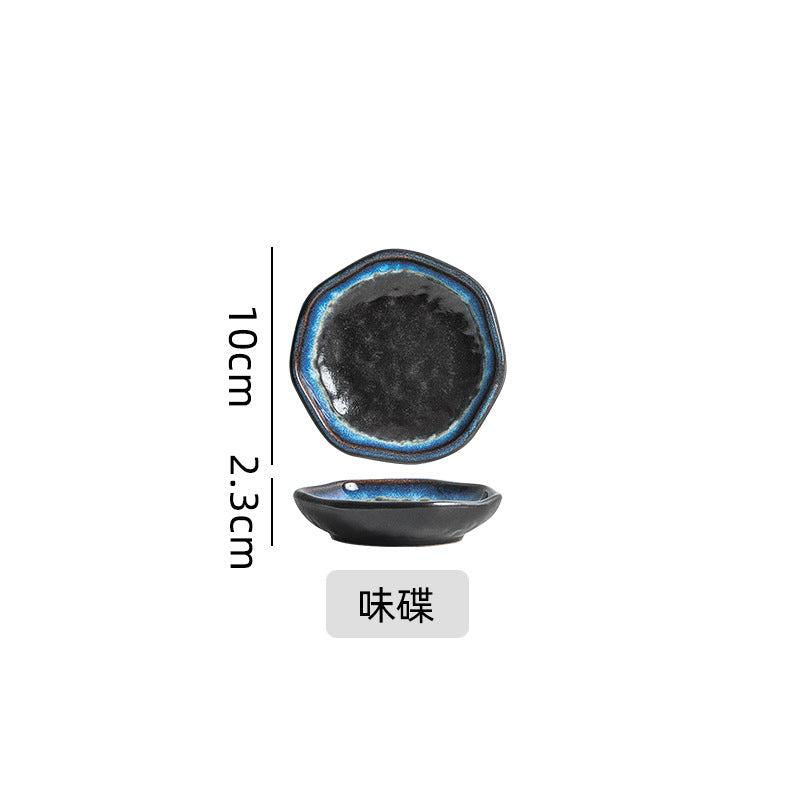 Japanese retro kiln transformation suit special-shaped ceramic plate tableware bowl and plate combination one-person food suit tableware wholesale