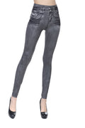 in-stock cross-border 140# 3-color outerwear faux denim faux pocket leggings knitted women's yoga pants