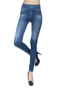 in-stock cross-border 140# 3-color outerwear faux denim faux pocket leggings knitted women's yoga pants