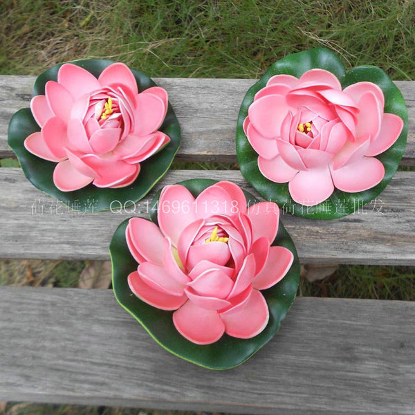 High-end EVA simulation water lily fish tank landscaping decoration lotus fish pond floating fake lotus 10cm offering Buddha lotus