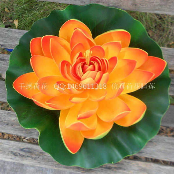Simulated lotus large water lily 40cm lotus lotus leaf model water feature decoration plastic fake flower fish pond restaurant decoration