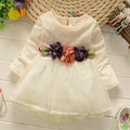 Spring & fallnew arrivalk-style girl's clothing, waist flower baby fashion jacquard long sleevesdress, one piece dropshipping