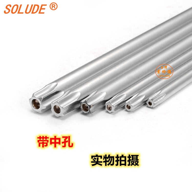 Solender SL series single chrome vanadium steel matte with holes lengthened star plum blossom, rice-shaped hexagonal wrench