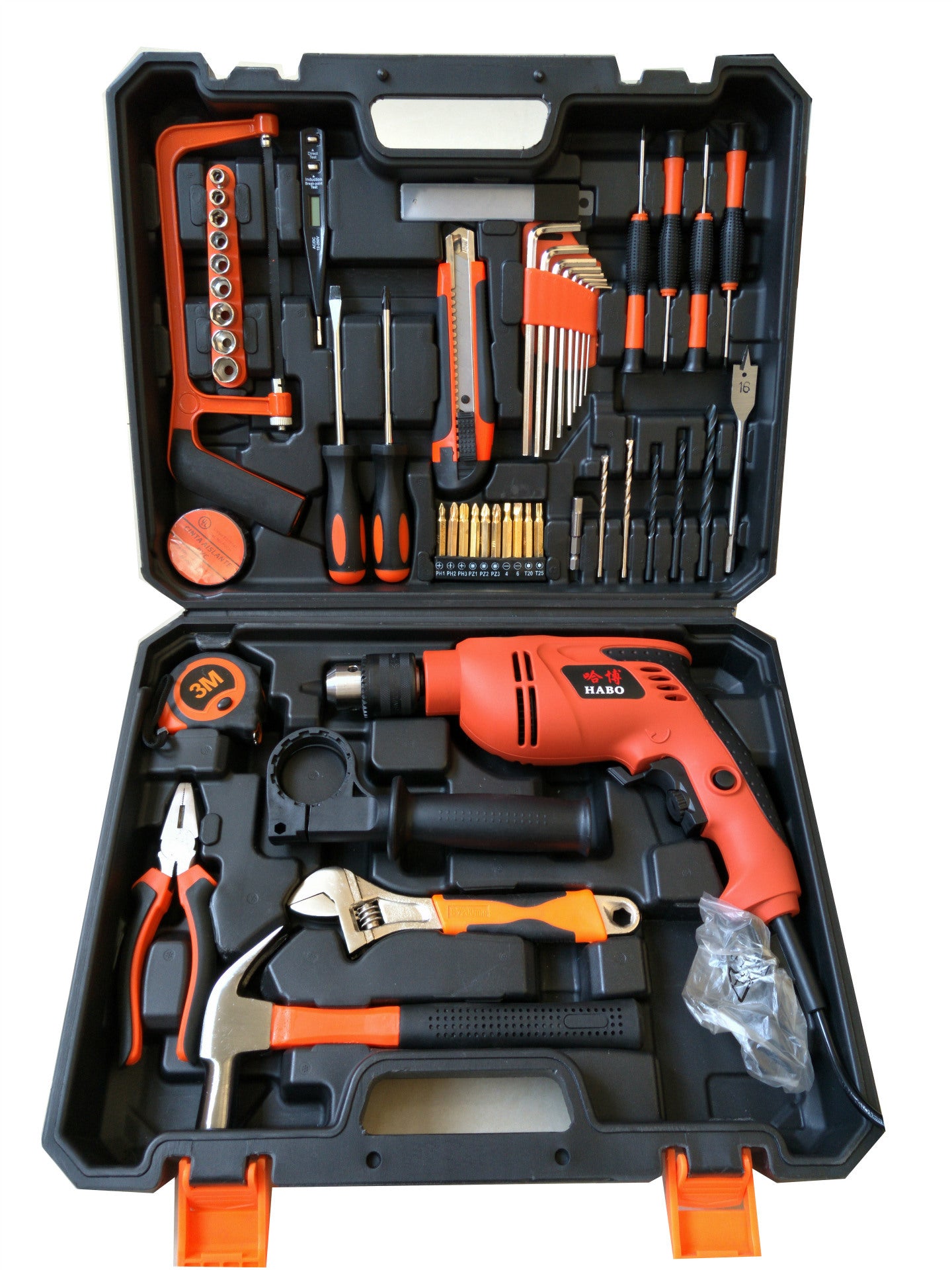 88-Piece Impact Drill, Household Power Tool Set Multifunctional Hardware Gift Combination Set Toolbox
