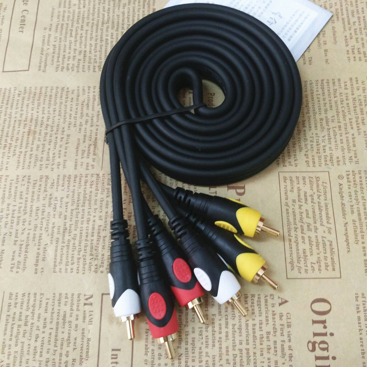 First line AV cable audio & video cable, set-top box DVD TV cable 3 to 3 6 head cable Lotus cable 5 meters 3 head