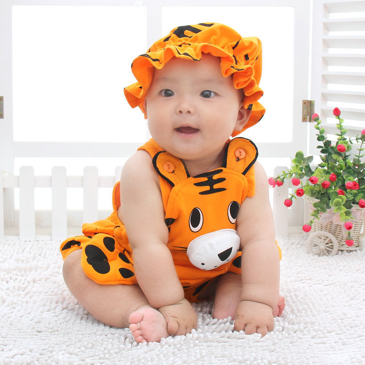 Baby summer camisole cute overalls shorts tiger romper infant summer clothes wholesale