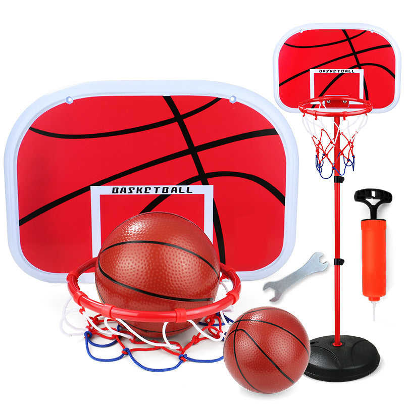 Children's basketball hoop can lift indoor shooting frame ball frame household leather ball 3-4-6 -8-9 years old toy boy