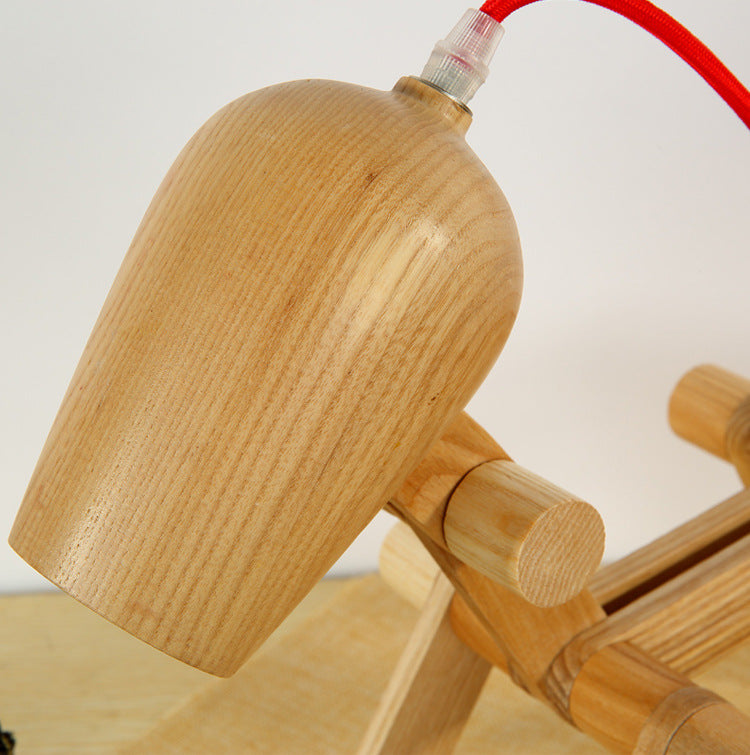 Creative puppy desk lamp, modern minimalist study lamp, bedroom desk lamp, foldable wood log lighting