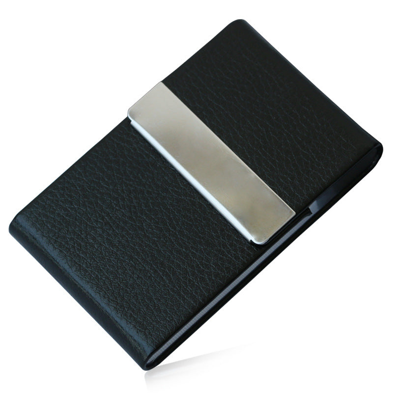 Creative business card holder, portable vertical PU business card bag, business card storage box, stainless steel business card box, spot.