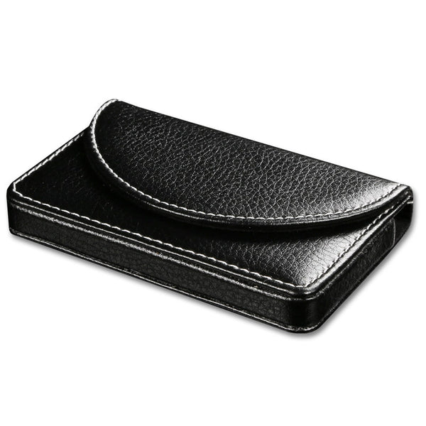 Korean version of business card box fashionable horizontal solid color leather business card box business men's leather card box business card holder wholesale