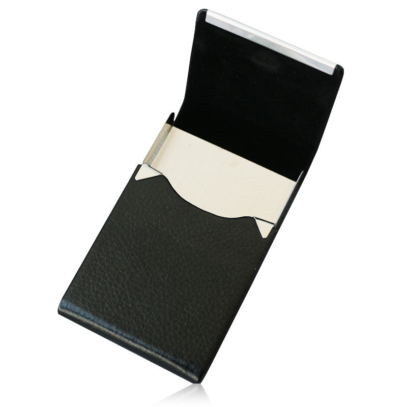 Creative business card holder, portable vertical PU business card bag, business card storage box, stainless steel business card box, spot.