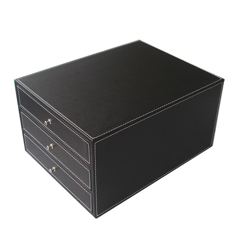 Business office storage box, three-layer drawer type A4 file storage data box, contract data storage desktop cabinet